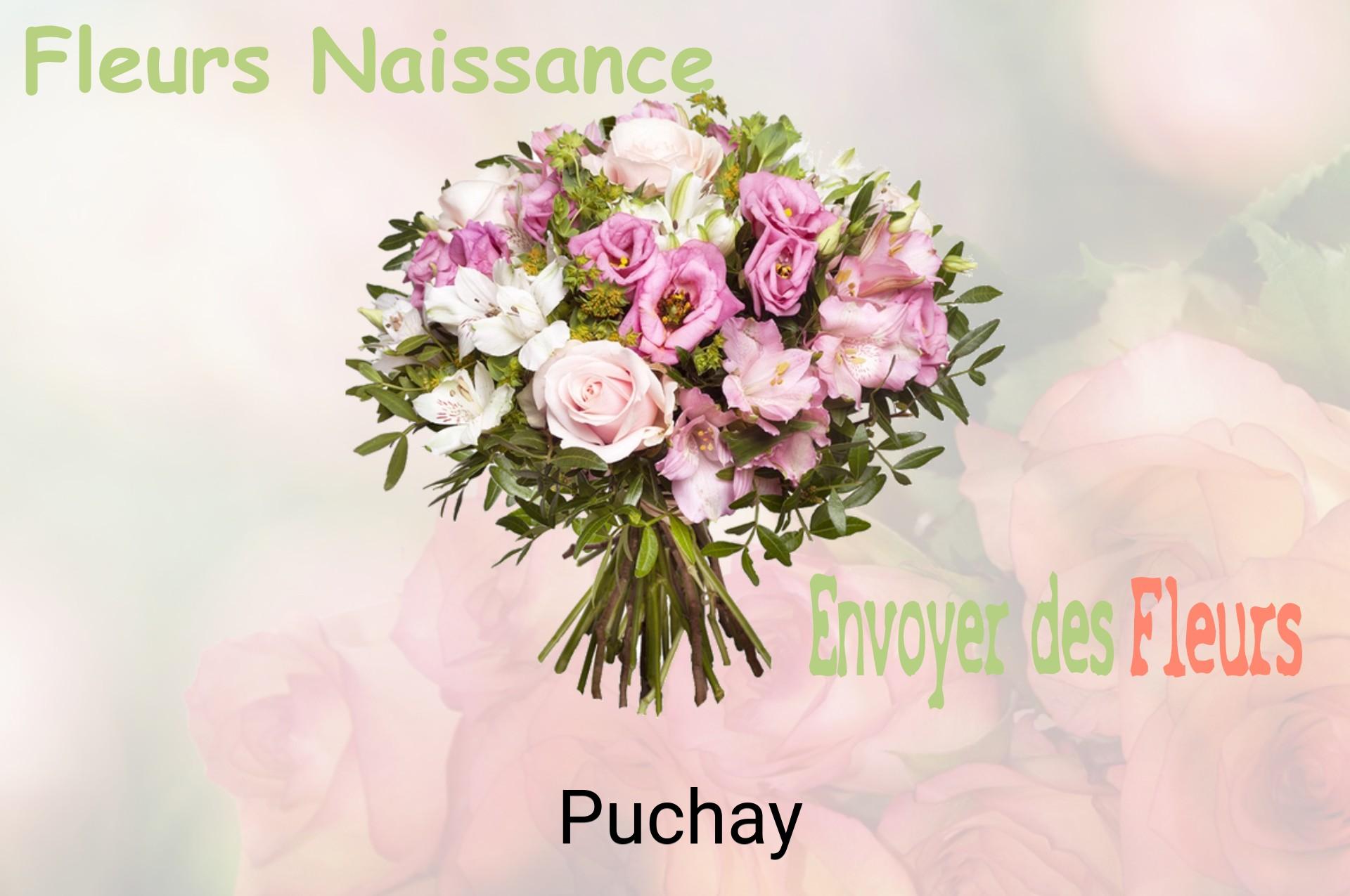Bouquet de fleurs de naissance livré à Puchay