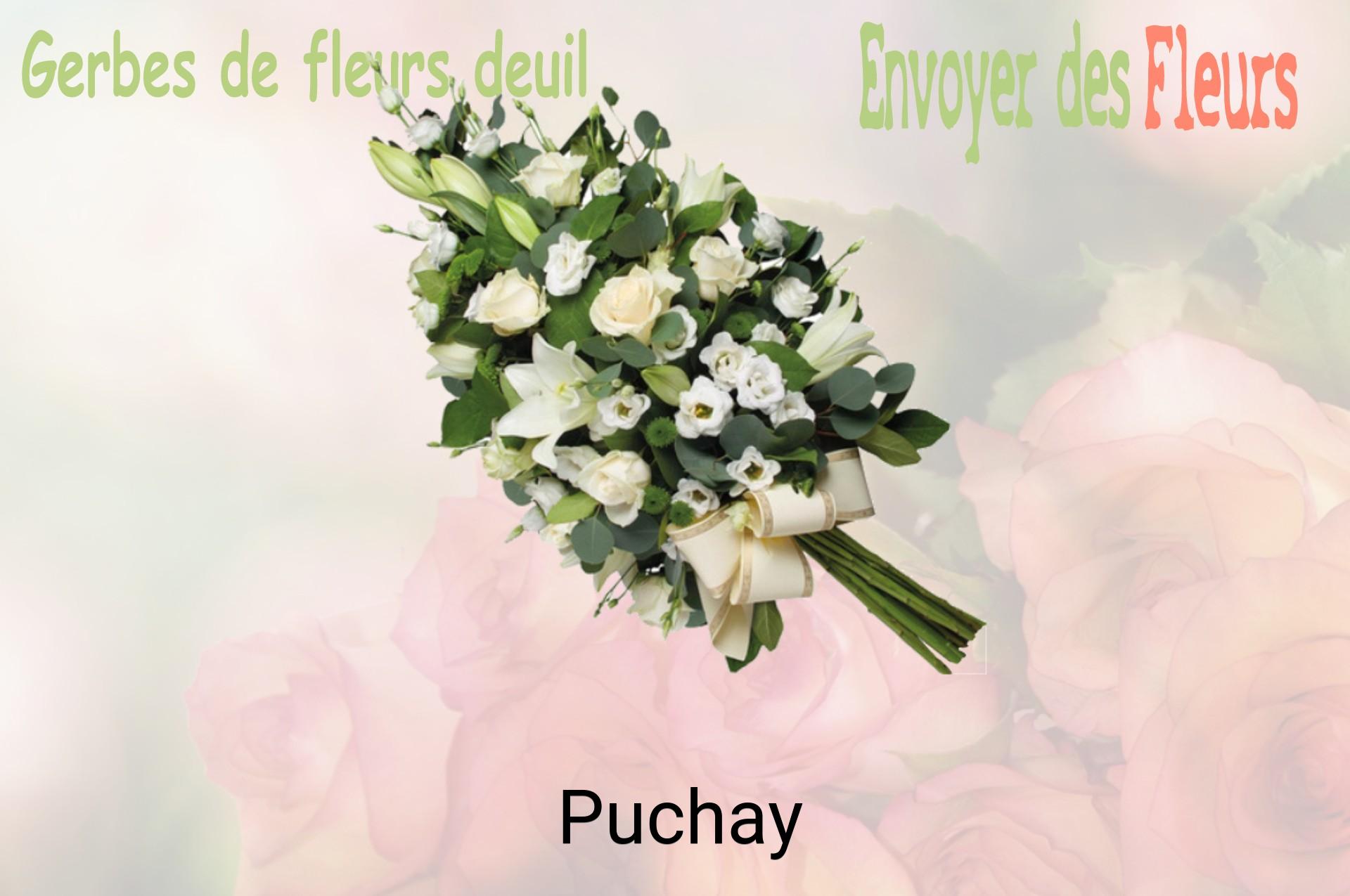 Gerbe de fleurs de deuil livrée à Puchay
